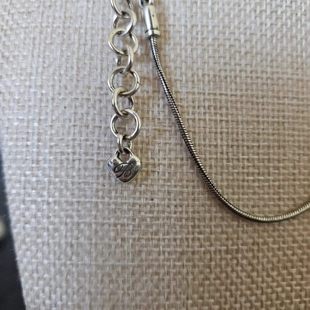 Brighton Vintage Elegant Whirl Spiral Pendant Necklace Silver Statement Jewelry